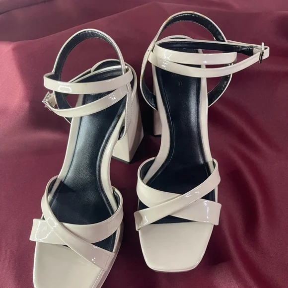 Zara Cream Platform Heels - Picture 11 of 12